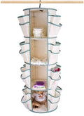 4-Tier Smart Carousel Organizer with Pockets and 360 Degree Swivel