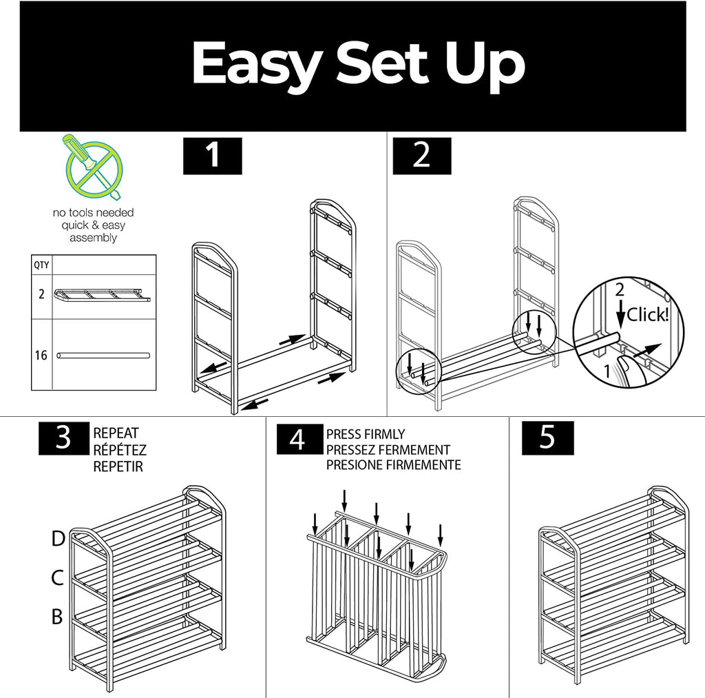4-Tier Steel Shoe Rack