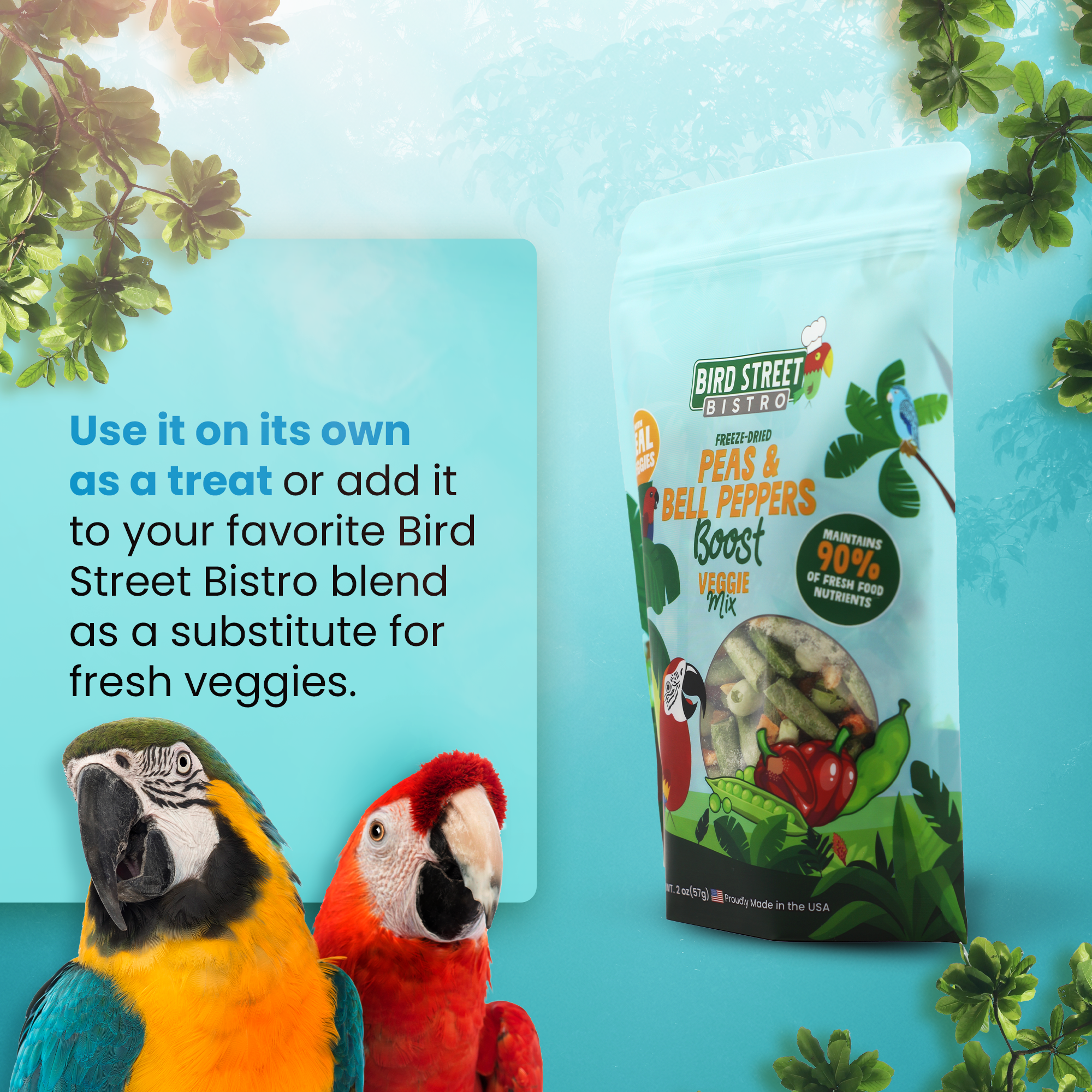Peas & Bell Peppers Boost - Parrot Veggies Mix