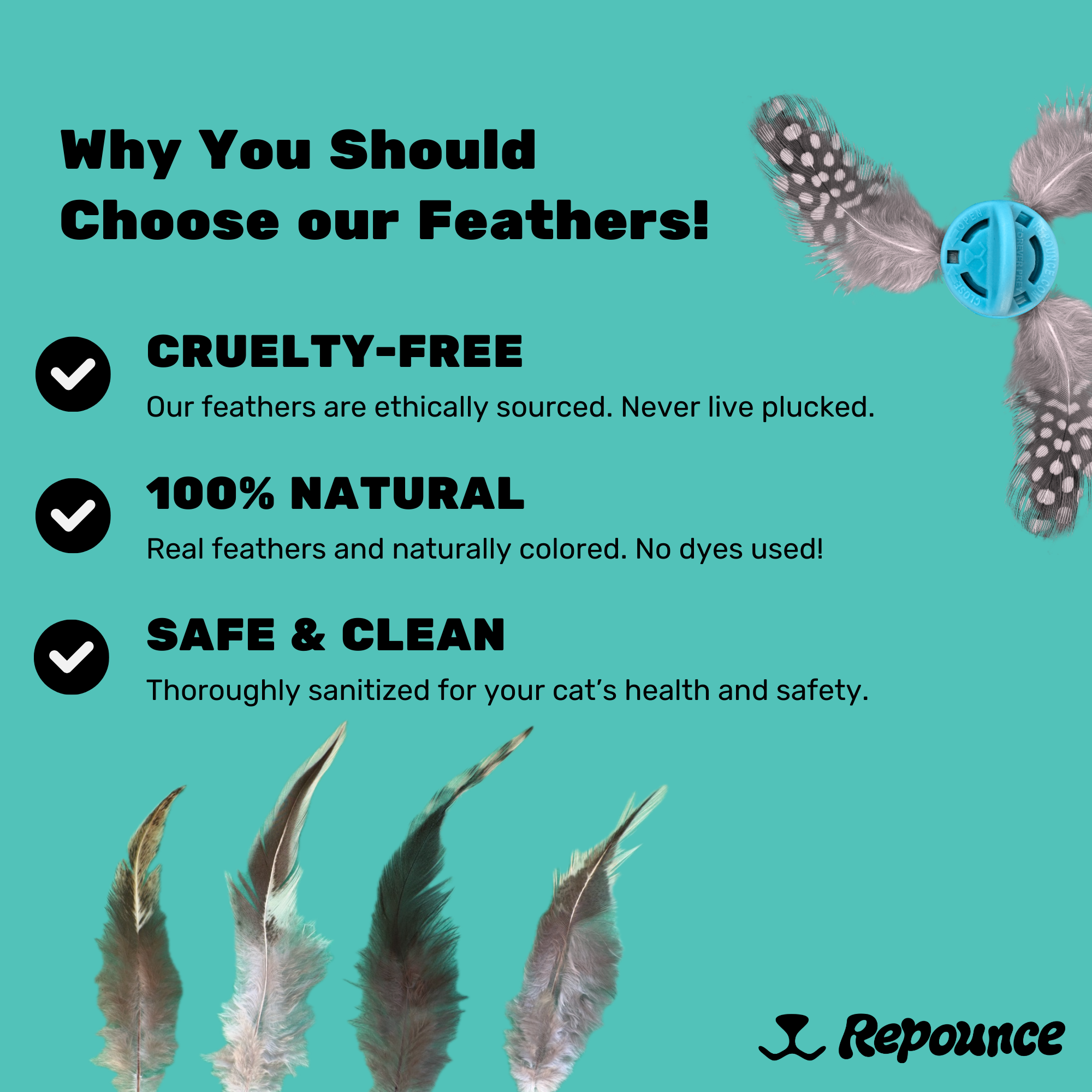 Repounce Forever Prey™ - World's First Refillable Feather Toy
