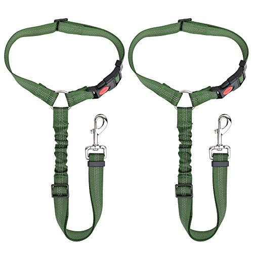 2 Pack Dog Headrest Restraint Seat Belt - Green