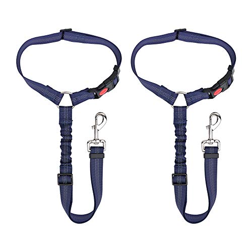 2 Pack Dog Headrest Restraint Seat Belt - Blue