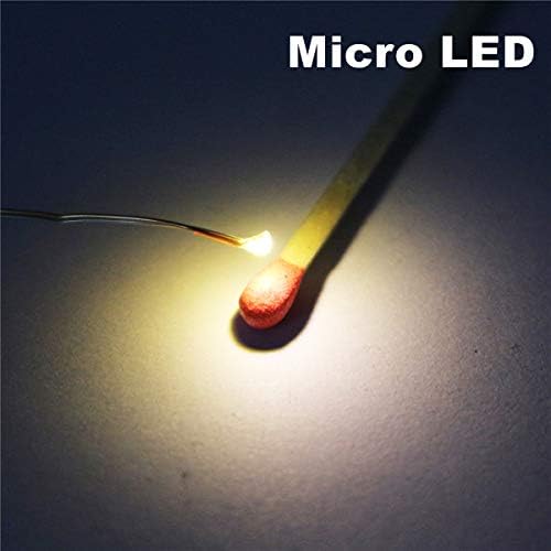 100pcs Pre-soldered Micro Litz Wired Leads Warm White SMD Led 0603 + Muti-Resistor New