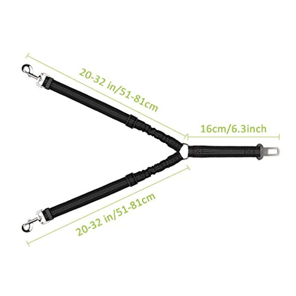 Double Dog Car Seatbelt - Black