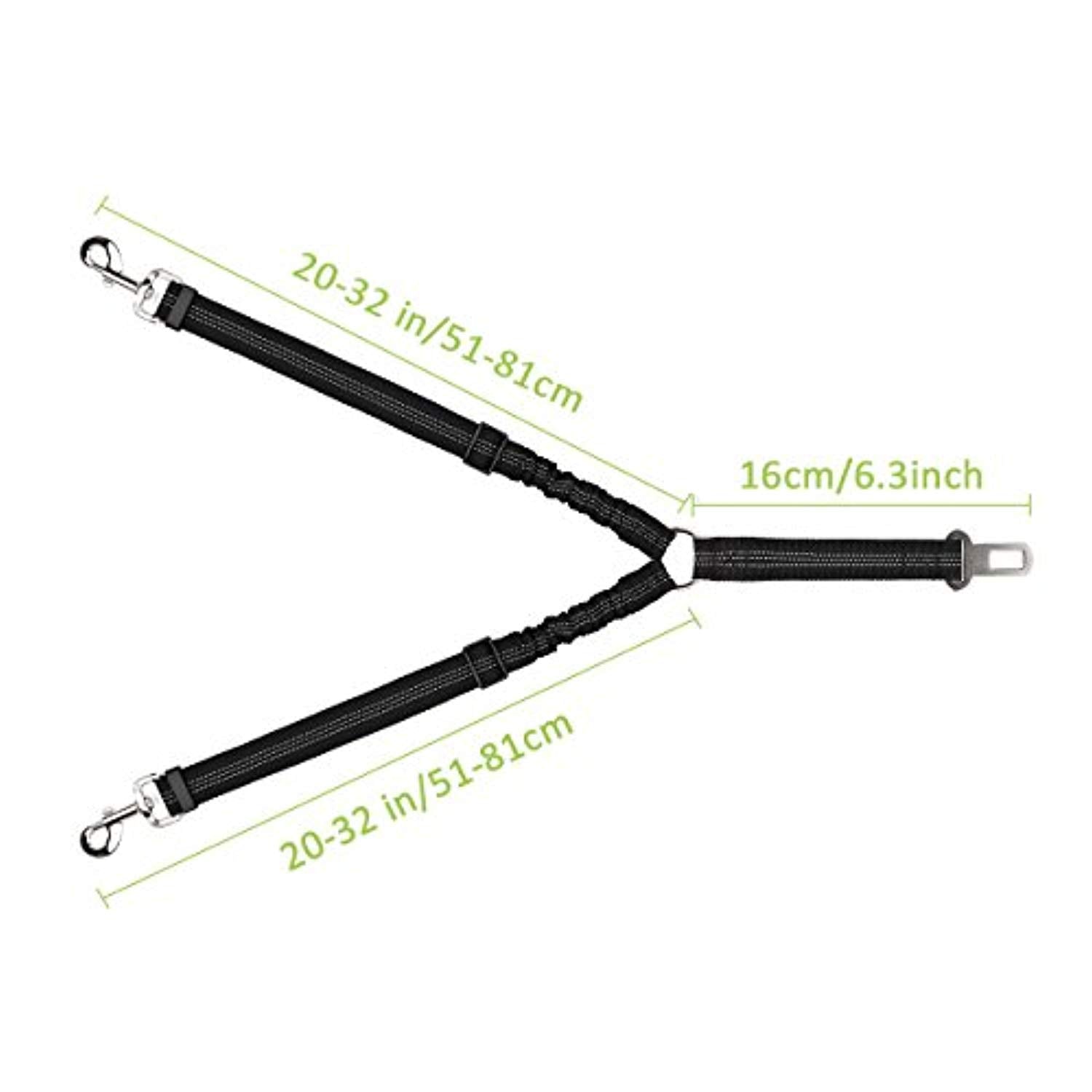 Double Dog Car Seatbelt - Black