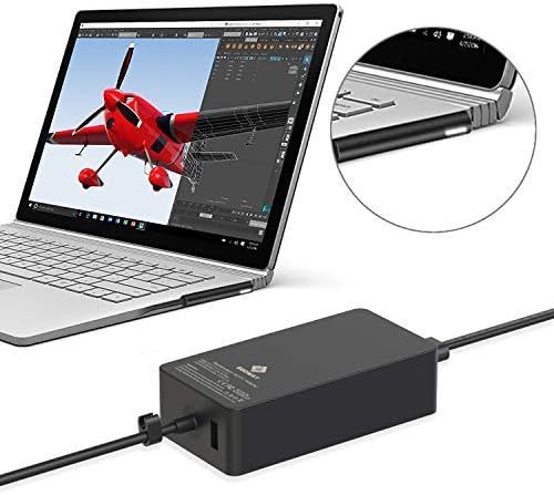 102W 15V 6.33A Power Adapter Charger Compatible with Surface Book 2 1, Surface Laptop 3 2 1, Surface Pro X Pro 7 Pro 6 Pro 5 Pro 4 Pro 3 and Surface Go with Additional USB Port and 6ft Power Cord