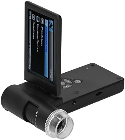 1080/720p 100~240V Handheld Digital Microscope, 4in Polarized Light Large LCD Screen for Jewelry Identification Beauty(U.S. Plug)