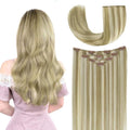 12" Clip in Hair Extensions Remy Human Hair for Women - Silky Straight Ash Blonde Highlighted Platinum Blonde Real Hair Extensions Clip ins 58grams 4pieces (12inches, #17A-60A)