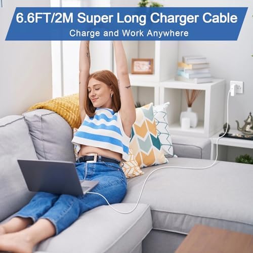 140W USB-c Power Adapter Charger for Mac Book Pro 14 16 inch 2021 2023 M1 M2, Mac Book Air 13 15 inch M2 M3 2022 2023 2024, 6.6 FT Braided Magnetic USB-c to Mag 3 Cable LED Indicator