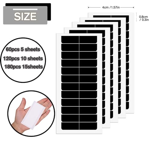 120 Pieces Hair Extension Tape Tabs, Double Sided Replacement Tape Adhesive for Hair Extensions Wigs Supplies (Black)