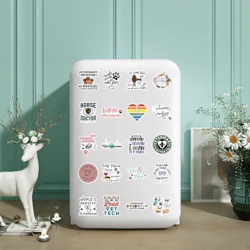 156Pcs Veterinary Stickers, Vet Stickers, Cute Veterinarian Stickers, Veterinary Gifts, Vinyl Waterproof Stickers for Water Bottle Skateboard Luggage Laptop Computer Phone