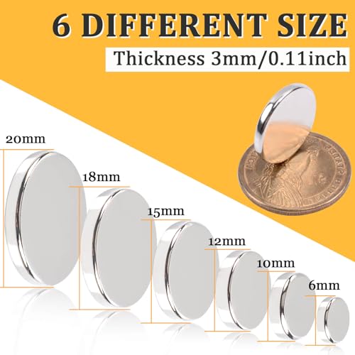 100Pcs Super Strong Neodymium Magnets Disc, 15 x 3mm Powerful Round Rare Earth Magnets Heavy Duty for Whiteboard, Small Decorative Magnets for Crafts Refrigerator Industrial Fridge DIY Models