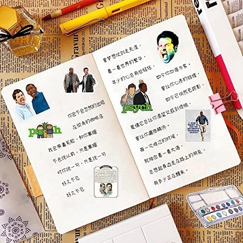 100Pcs Psych Merchandise Stickers Pack, Funny TV Show Vinyl Waterproof Stickers for Water Bottles,Laptop,Skateboard,Phone,Bumper,Car Decals Gift for Adults Teens Kids for Party Supply…