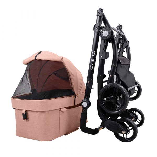 Ibiyaya CLEO Travel System Pet Stroller Best Medium-Sized Dog, Cat, & Rabbit Stroller Foldable, Luxury-Designed Detachable Carrier
