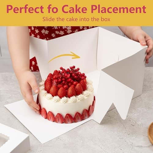 12 x 12 x 8 Bundt Cake Boxes 10 Pack | USA Brand | 450GSM Most Certified Cake Box