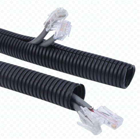 15 FT 1/2” Wire Loom Split Tubing,Dog Cat Cord Protector,Split Wire Loom Tubing Wire Conduit – Black (15FT 1/2")