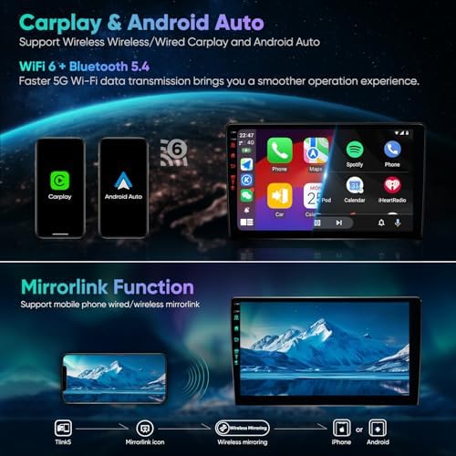 10th Car System & 5G WiFi6(1201Mbps) for Jeep Wrangler Radio,Upgrade10.2 Inch Car Stereo GPS Navigation for JK Compass,Carplay Android Auto Mirroring Airplay SWC 1080P