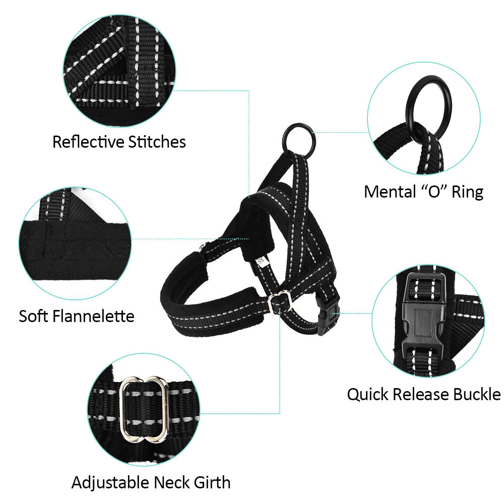 Small Dog Harness and Leash - Black