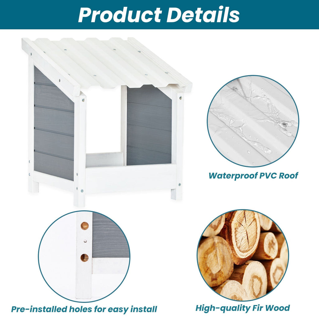 PETSFIT Chicken Nest Box Wood Single Boxes for Laying Eggs with PVC Roof