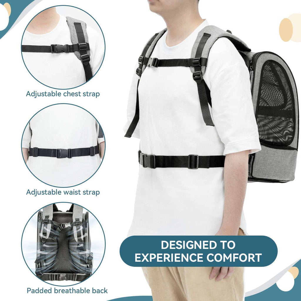 PETSFIT Dog and Cat Backpack Carrier Expandable with Great Ventilation
