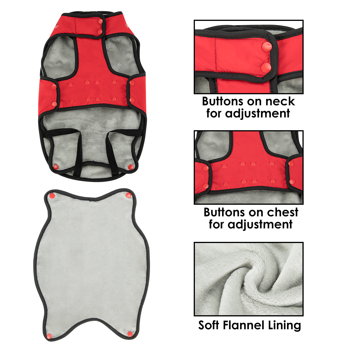Winter Dog Jacket - Red
