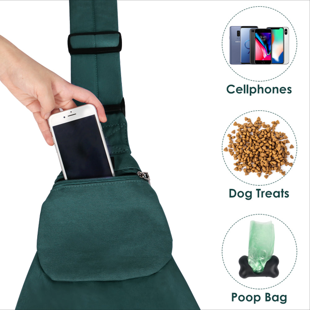 Pet Hand Free Sling Bag - Green