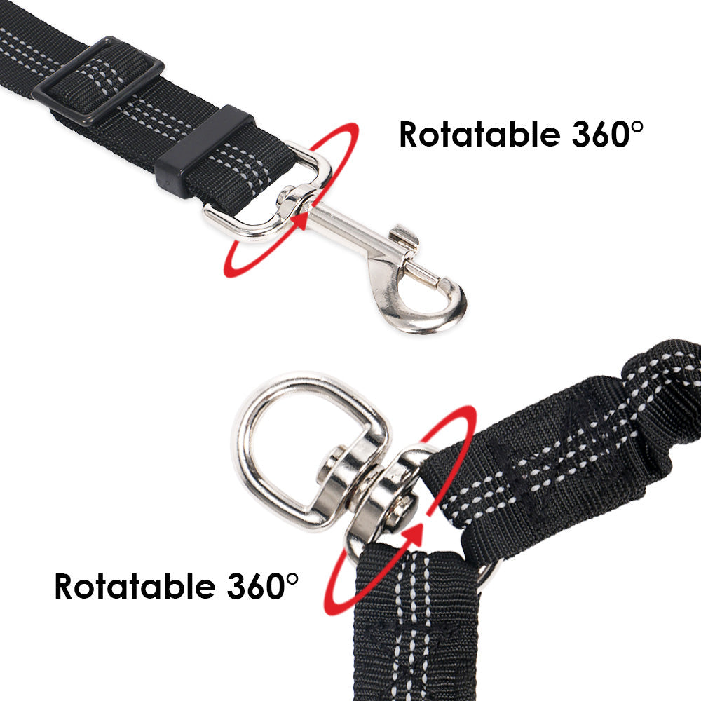 Double Dog Adjustable Leash Coupler - Black