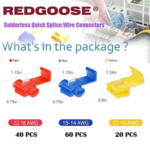 120PCS Solderless Quick Splice Wire Connectors, 22-10 AWG Electrical Wire Connector,Terminals Assortment Kit
