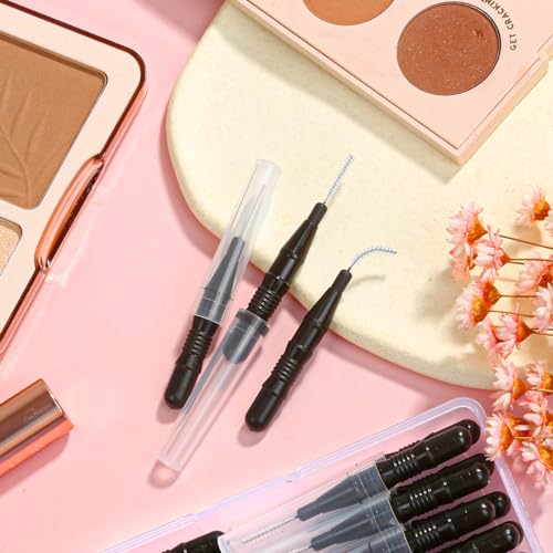 120Pcs Micro Eyebrow Brush with Cap Brow Lamination Brush Spoolies for Eyebrow Eyelash Brow Brush Lash Filler Eyebrow Lash Lift And Tint Tools for Brows and Lashes Comb Extensions
