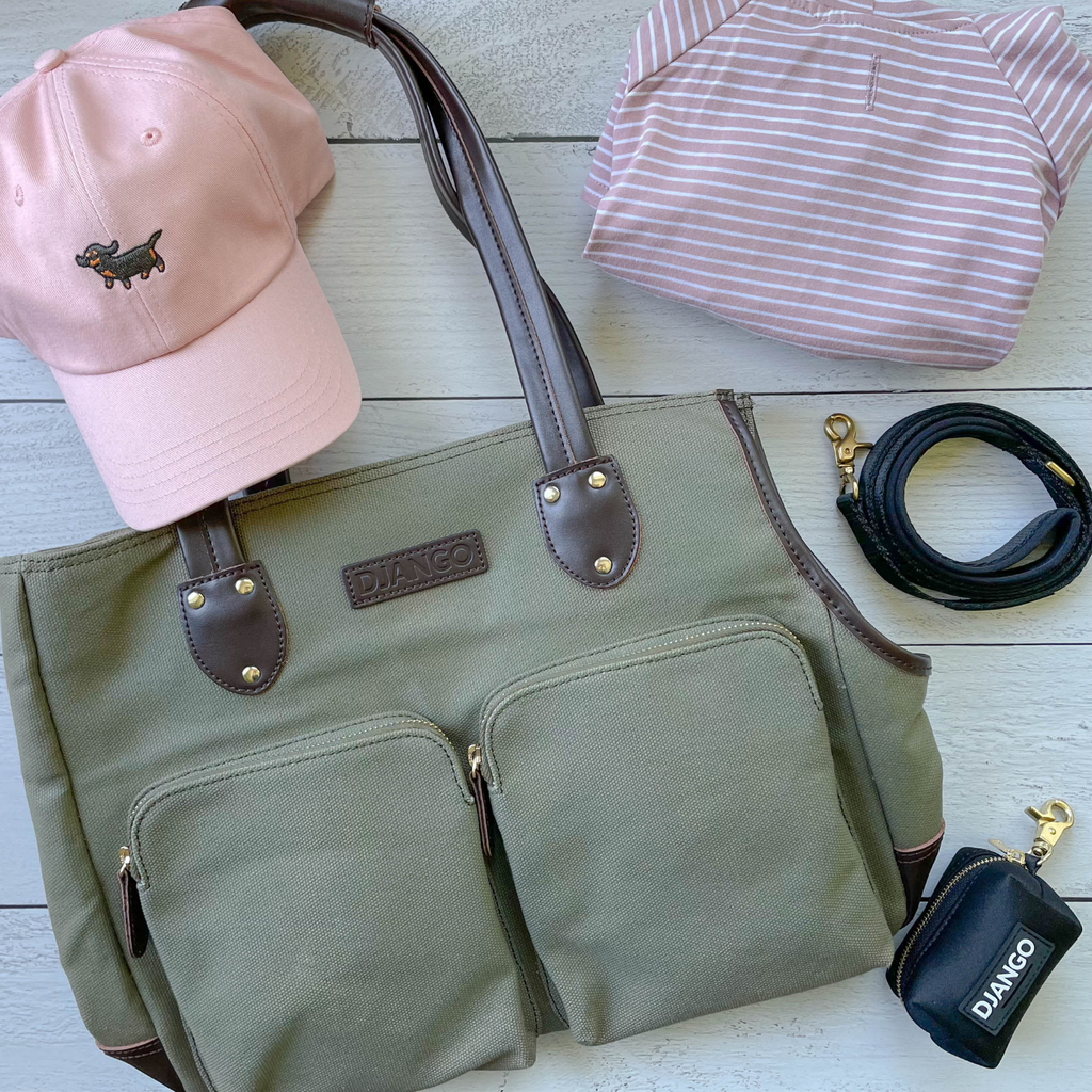 DjangoTote™ Waxed Canvas Dog Carrier Bag and Pet Travel Tote