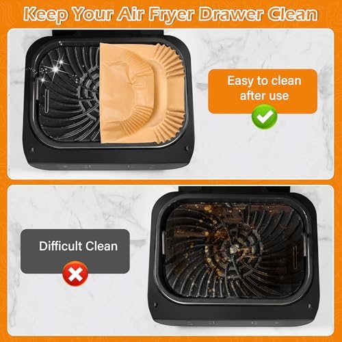 120pcs Air Fryer Liners Disposable for Ninja FG551/DG551/IG651/IG601 Foodi Smart XL Indoor Grill, Unbleach Parchment Paper Sheets with Oil Brush for Ninja Foodi Grill