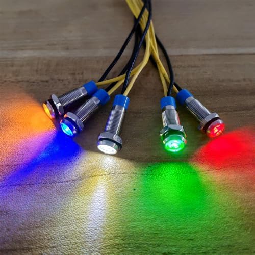 10pcs 6mm LED Metal Indicator Light 110V-220VAC Waterproof Signal Lamp (Blue)