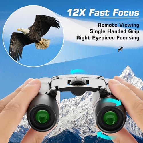 12x25 Small Compact Binoculars for Adults Kids，Mini Lightweight High Powered Binoculars with Clear Vision,Binoculars for Cruise Ship Bird Watching,Travel, Opera Concert