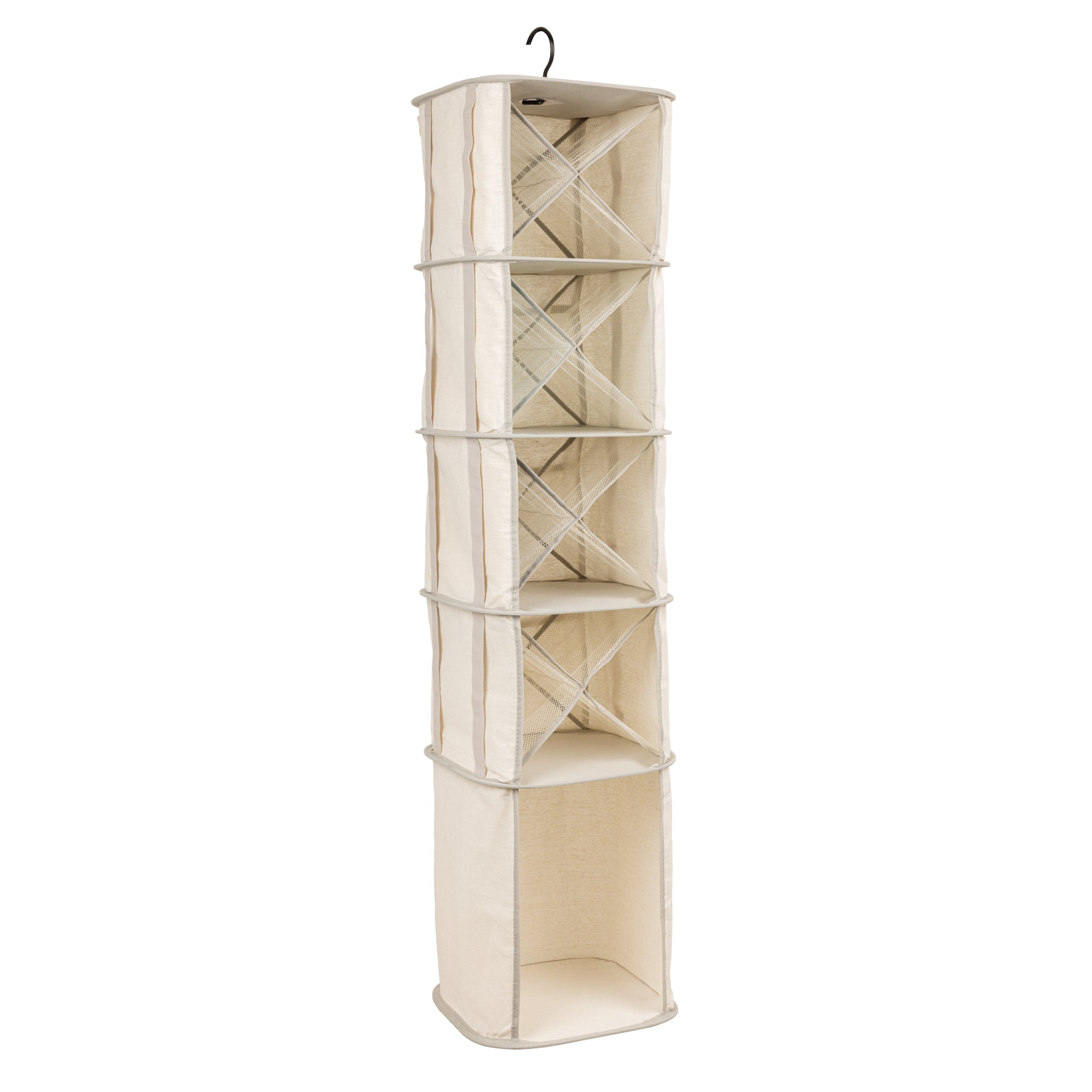 5-Tier Shoe Canvas Carousel Organizer, Holds 16 Pairs
