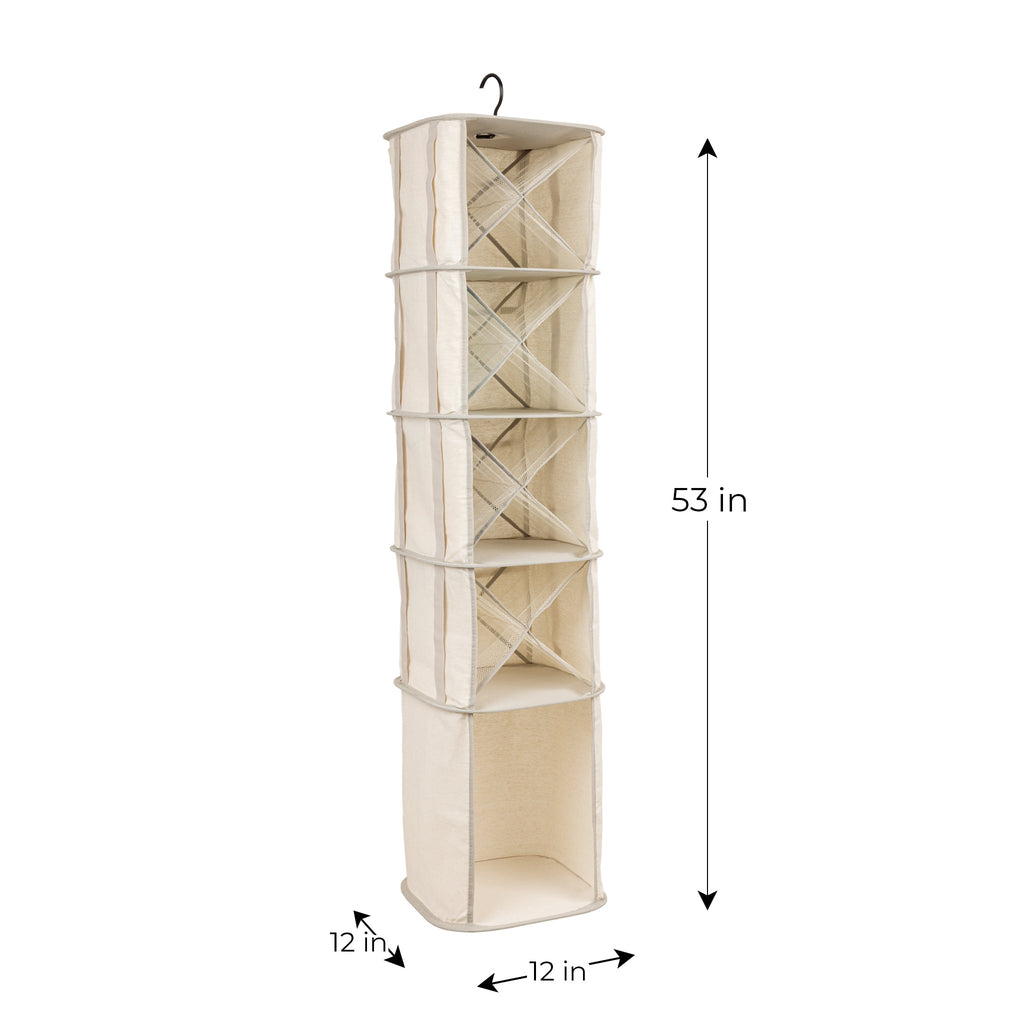 5-Tier Shoe Canvas Carousel Organizer, Holds 16 Pairs