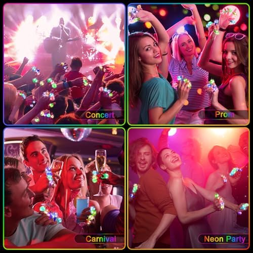 150 Pack LED Light Up Rings, Glow in the Dark Party Supplies, 6 Style Flashing Glow in the Dark Rings for Adults & Kids Birthday Party Favors,Classroom Prizes,Concert,Goodie Bag Fillers, Raves