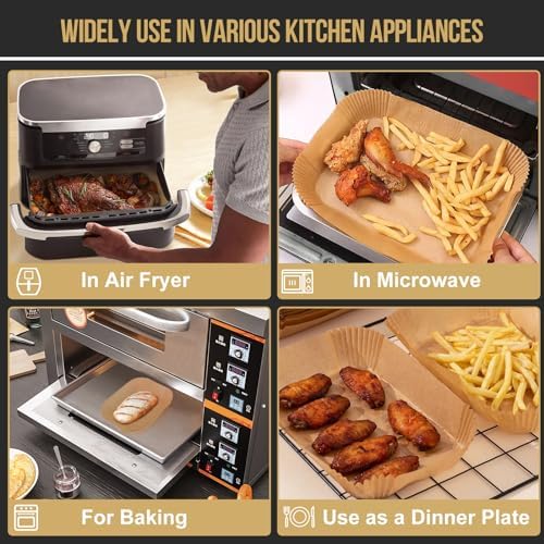 150PCs Air Fryer Liners for Ninja DZ071 7-QT/Ninja AD600CO 11-QT/Instant VersaZone 9QT,100PCs Small Liners for Divider Basket & 50PCs Large Disposable Paper Liners for 7QT MegaZone/Topzee 11QT