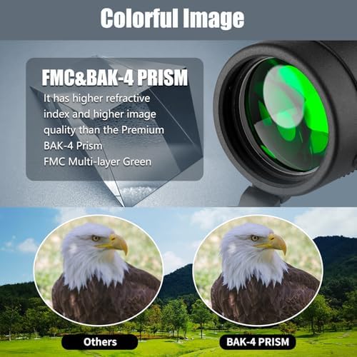 12x50 Monocular Telescope with Smartphone Adapter for Adults, High Power FMC BAK4 Prism, Waterproof Fogproof Shockproof, Compact Lightweight for Bird Watching Hunting Hiking Camping Travel