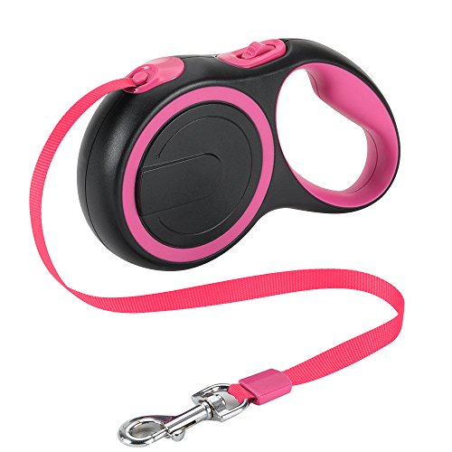 Retractable Dog Leash - Black & Pink