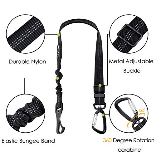 Dog Car Safety Latch Bar Seat Belt - Black