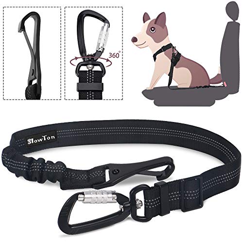 Dog Car Safety Latch Bar Seat Belt - Black