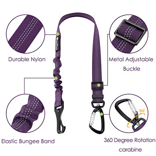 Dog Car Safety Latch Bar Seat Belt - Purple