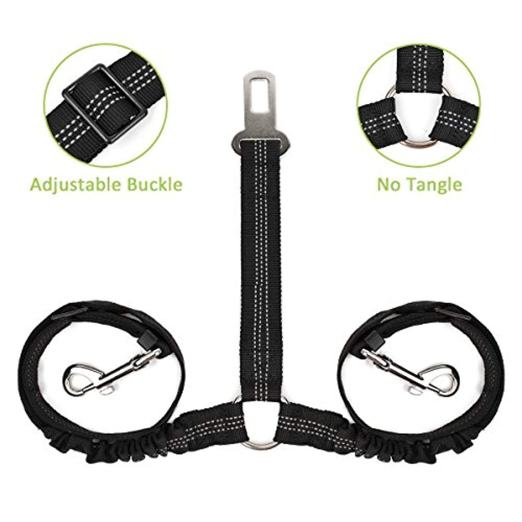 Double Dog Car Seatbelt - Black