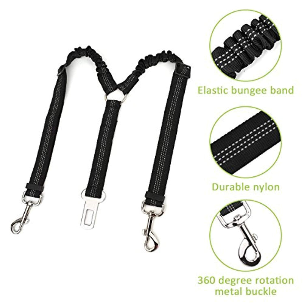 Double Dog Car Seatbelt - Black