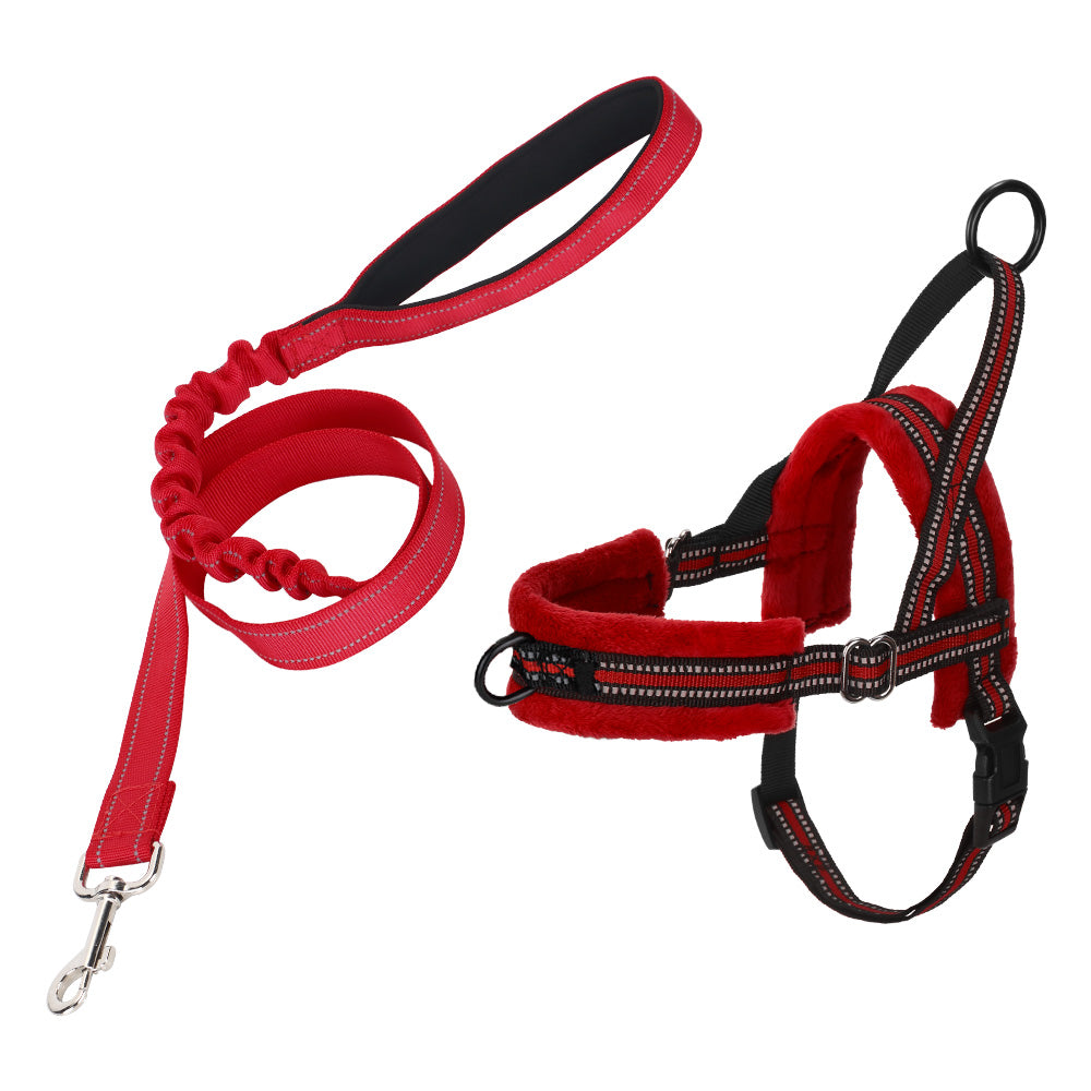 No Pull Small Dog Harness and Leash - Red