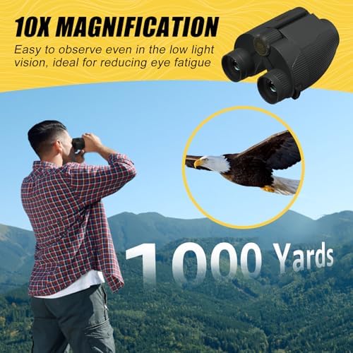 10x25 Compact Binoculars for Adults and Kids, Large Eyepiece Waterproof Binocular with Low Light Vision, High Powered Easy Focus Small Binoculars for Bird Watching, Outdoor Hunting, Travel, Concerts