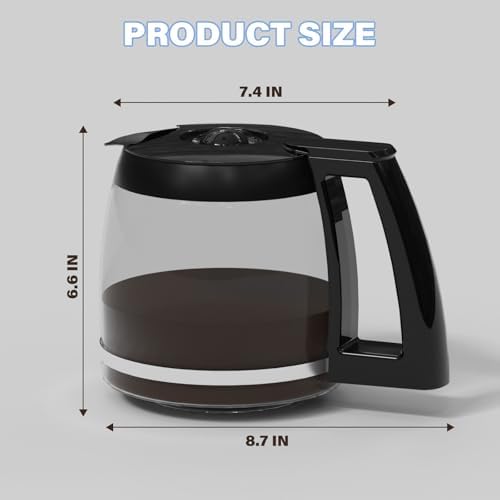 14-CUPS Coffee Maker Glass Carafe Replacement Pot Compatible with Cuisinart Coffee Machine DCC-2200RC, DCC-2200, DCC-3200, DCC-3200P1, DCC-3200FR, DCC-2600, DCC-2800, DCC-1800FR, CBC-7400, CBC-7000PC