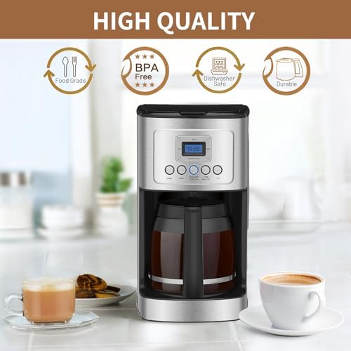 14-Cup Glass Coffee Pot Replacement Compatible with Cuisinart Coffee Maker Models - DCC-3200, DCC-2200, DCC-2600, DCC-2800, CBC-7000PCFR, DCC-2200RC