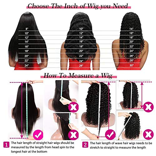 13x4 HD Transparent Lace Front Wigs Human Hair with Baby Hair Bleached Knots Black Color 180% Density Brazilian Deep Wave Frontal Wig Curly Wigs for Black Women (26 Inch, Natural Black)