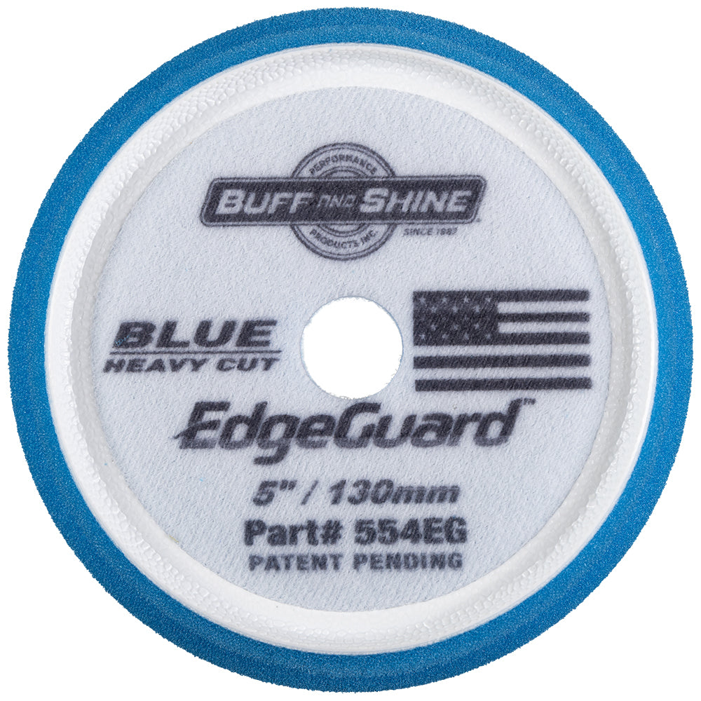 Buff and Shine EdgeGuard Foam Heavy Cut Pad - 5", Blue